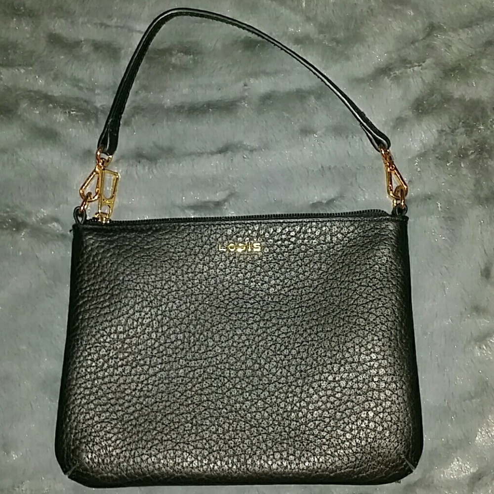 Black convertible crossbow shoulder bag clutch - Picture 2 of 4